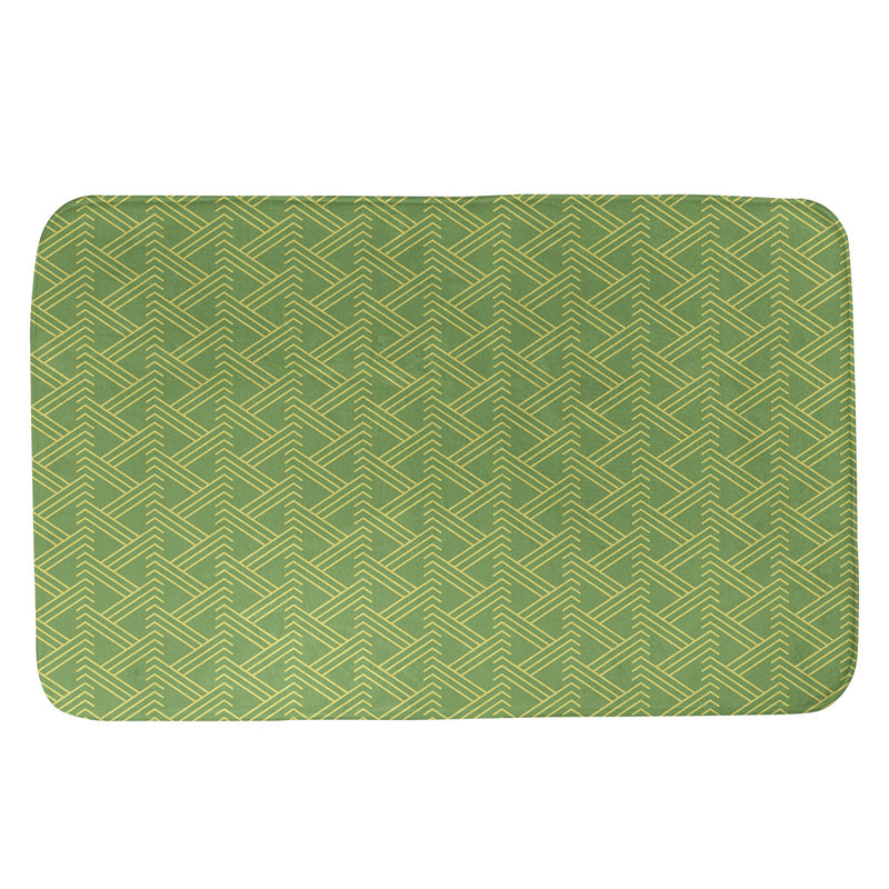Tapis pour salle de bain Zig Zag, l 21 po x L 34 po, Vert/jaune