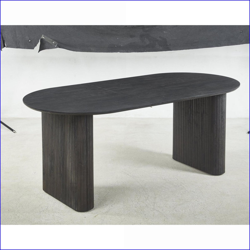 Table basse extensible en panneau de fibres à densité moyenne avec pieds en métal Facile à entretenir pour le salon, Noir