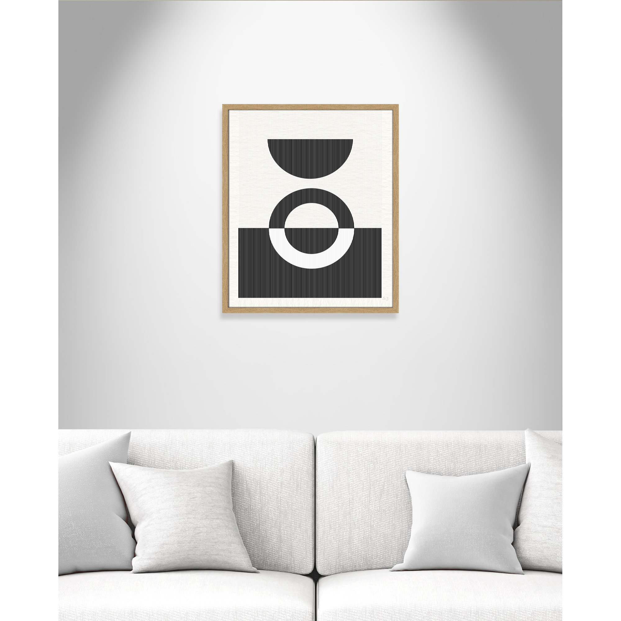 Eclipse III, 25.5" H x 21.5" W x 0.75" D, Natural Framed