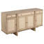 Buffet Lno, 4 portes tissées canne, bois beige 66 po