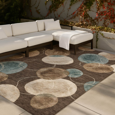 Tapis géométrique Ceajay ACN3085 lavable à la machine pour l'intérieur et l'extérieur