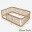 Structure de lit en bois avec clôture-877479462