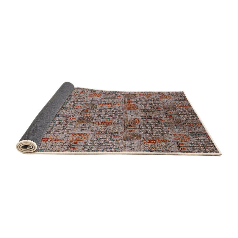 Tapis rouge / gris Southwestern, Rond 6 pi