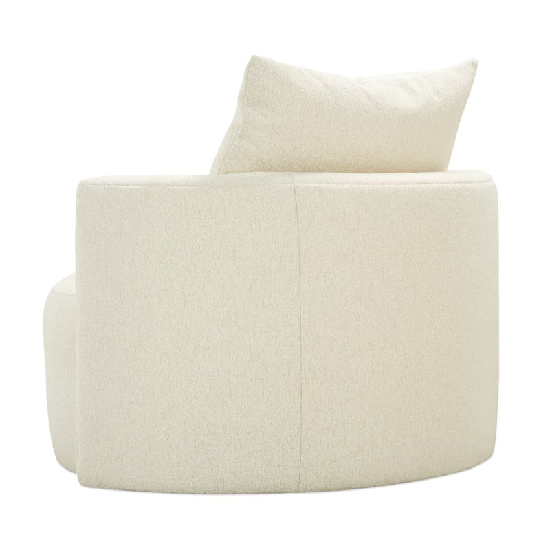 Leander Linen Swivel Barrel Chair, Bone White (107CR-43)