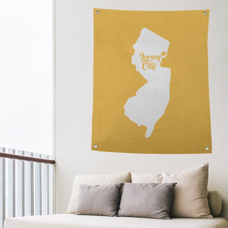 Tapisserie murale jersey city new jersey, H 59 po x l 50 po, Jaune