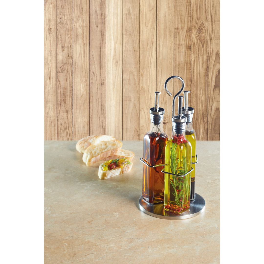 World of Flavours Italian 4 Piece Glass Oil & Vinegar Cruet Set