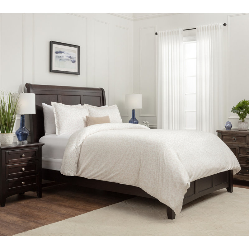 Cream Rayon Duvet Cover Set, King Duvet Cover + 2 King Pillowcases