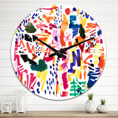 Horloge murale moderne moderne et multicolore futuriste