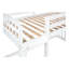 Lit superposé simple au-dessus d'un lit simple, lit superposé au sol avec rampe d'escalade, échelle, garde-corps de sécurité, blanc-1114052636