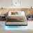 Floating Metal Bed Frame With LED Lights, Underbed Storage, No Box Spring Needed-96310571-90204452