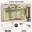 Long Sofa Table with Charging Station, Narrow Console Table Behind Couch, Industrial Entryway Table with Angled Metal Frame, Light Walnut