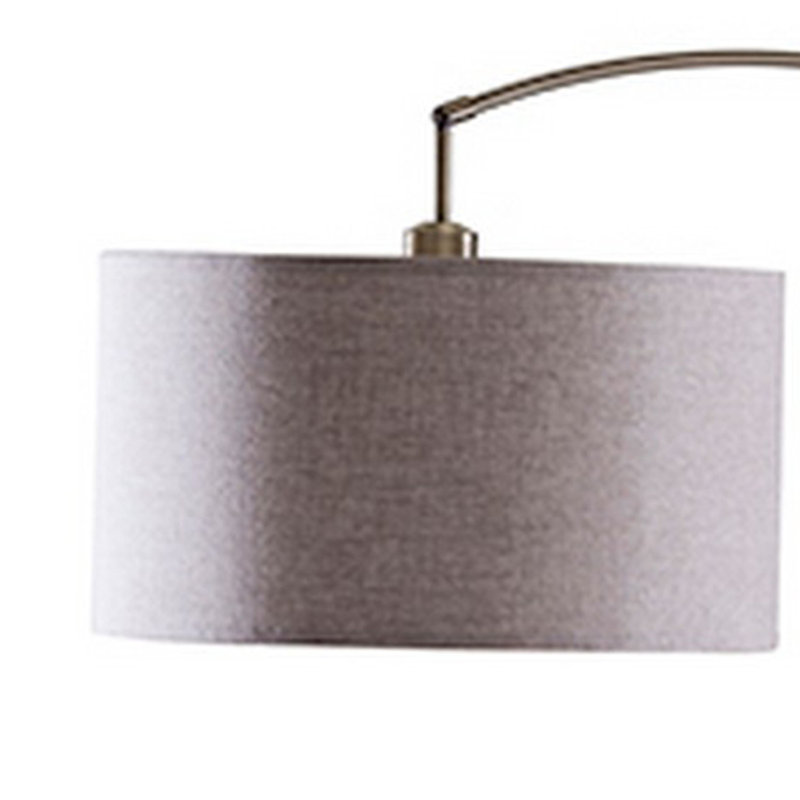 Lampe sur pied arquée 86 po Sanel, Or antique, Gris