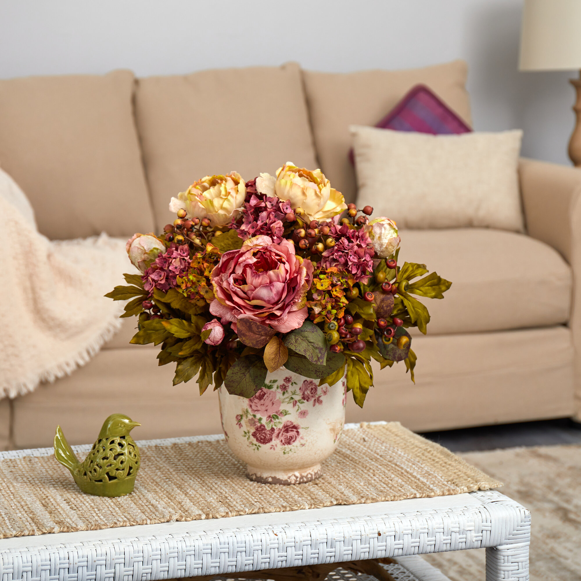 Primrue Peony Arrangement in Vase