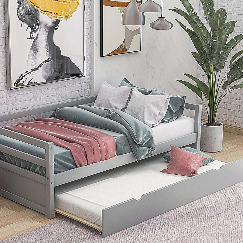 Lit de jour simple avec cadre gigogne, Grey
