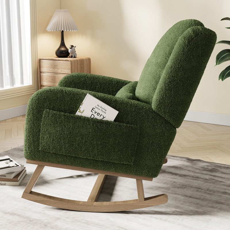 Solid Wood Rocking Chair, Green
