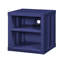 Table de chevet bleue avec tablette ouverte