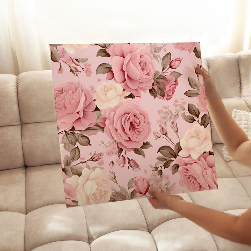 Impression florale sans cadre floral, H 20 po x l 20 po