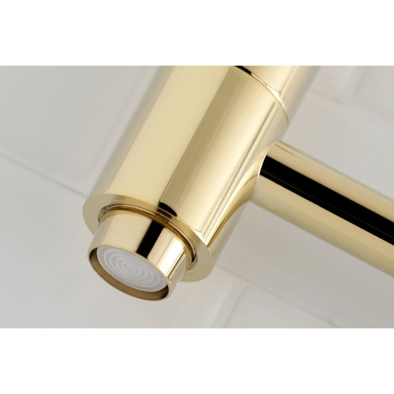 Kingston Brass Concord Two-Handle 1-Hole Wall Mount Pot Filler Faucet, Polished Brass
