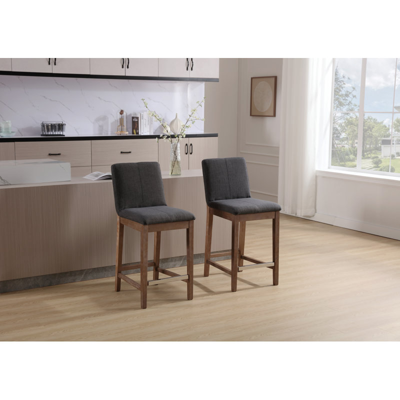 Tabouret de comptoir rembourré Alayha, Noir