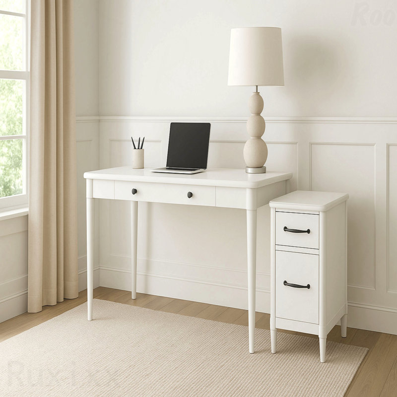 Classeur blanc à 2 tiroirs pour l'organisation du bureau personnel, Blanc