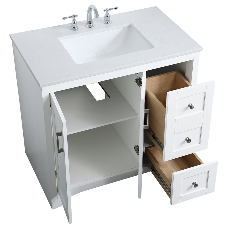 Ensemble de meuble-lavabo simple 36 po Moore, Blanc