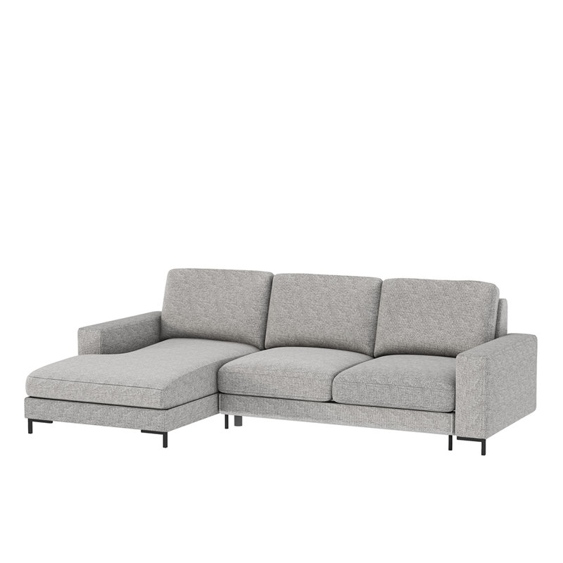 Benites 3 Seater Sofa Bed, Left Hand Facing, Light Grey