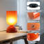 Lampe de table d'appoint en verre orange moderne de 9 po avec gradateur, certifiée cULus pour les tables de chevet de chambre à coucher, les tables d'appoint de salon, les bureaux à domicile ou les décors contemporains-381122355