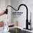 Versatile Kitchen Faucet with Pull Out Spray, High-Arc Rotating Nozzle, and Easy Temperature Control for Modern Convenience.