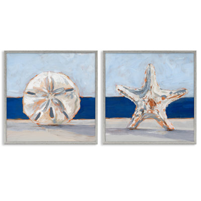 Sea Life Starfish Seashell Painting Beach Marine Animal by Ethan Harper - 2 Piece Painting Set