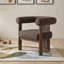 Fauteuil d'appoint moderne rembourré avec accoudoirs arrondis et piètement robuste en bois à trois pieds-1334662008