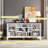 63'' Fluted TV Stand, Home Entertainment Center for 70 Inch TV, Large TV Console with Storage Cabinet