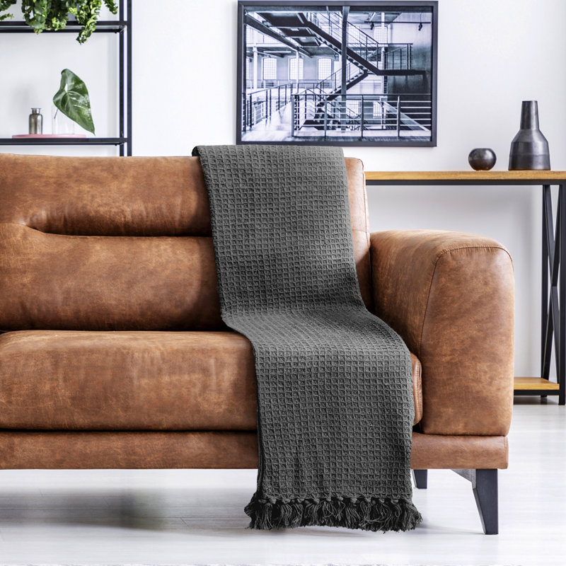 Vitela Throw Blanket, 178 x 254cm, Charcoal
