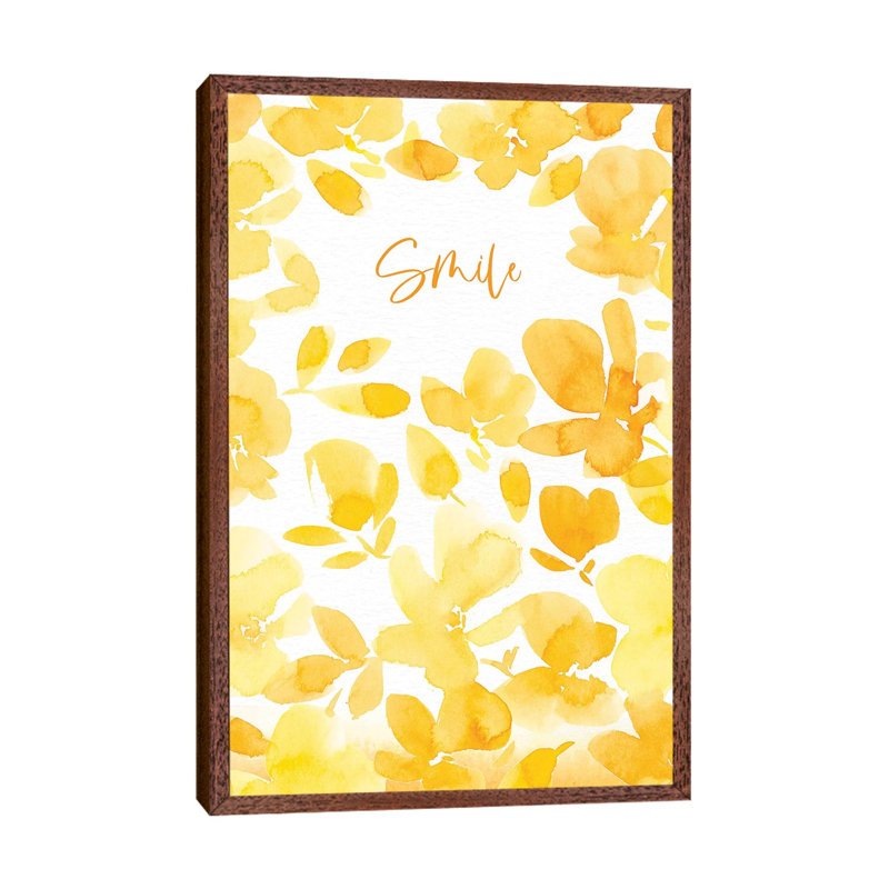 Smile by Stephanie Ryan - Print on Canvas, Classic Brown Wood Floater Framed, 66.04cm H x 45.72cm W x 3.81cm D