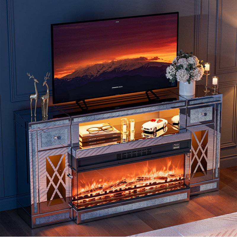 Meuble télé avec miroir Silver