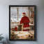 «Black Santa Vintage Bucking Merry Christmas Kitchen», art mural de style rétro, impressions encadrées-915480602