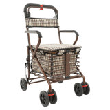 Foldable Rolling Walker For Seniors, Storage Cart For Olders With Seat, Walking Aids With Seat