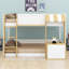 Lit superposé en bois, bureau intégré, rangement, échelle et ports USB