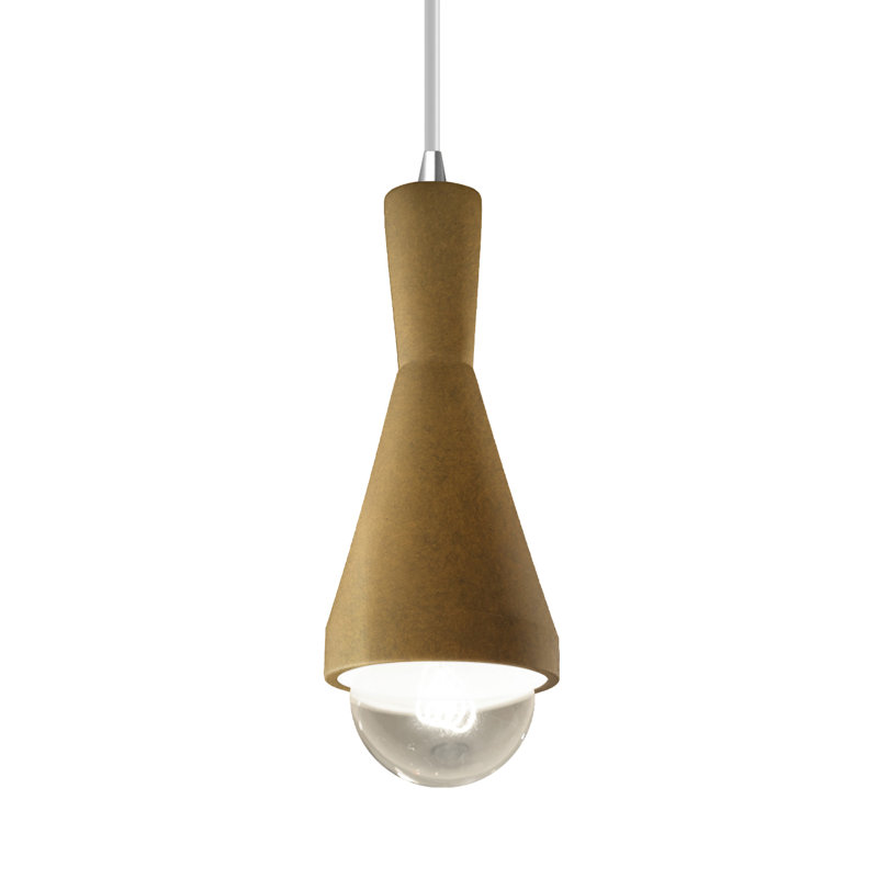 Luminaire suspendu 1 lumière avec détails en métal Breeona, Marbre agate / chrome poli, Or antique
