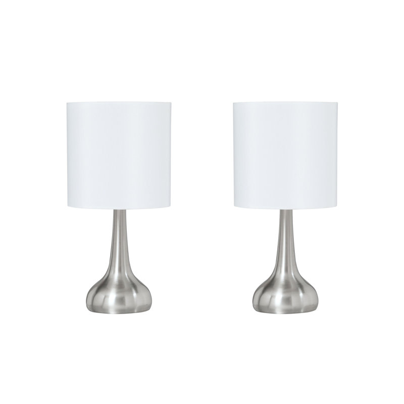 Lampe de table 14,5 po Homanick, Nickel satiné