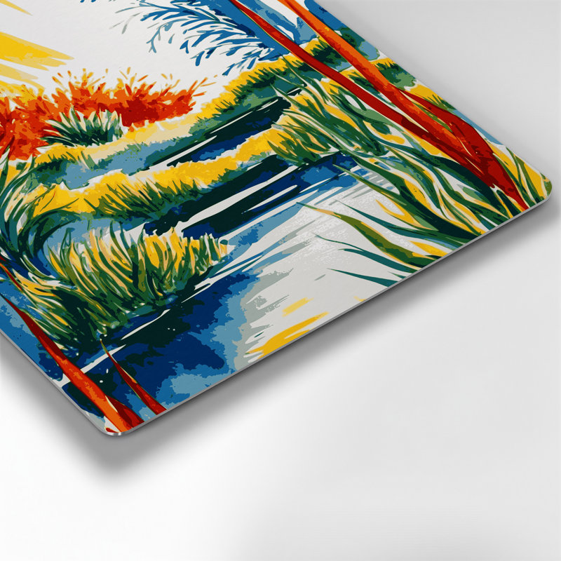 Aquarelle, paysage 26, art mural en métal brun, H 12 po x l 12 po
