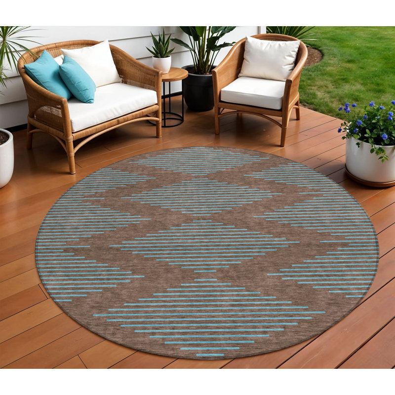 Tapis d'intérieur rond lavable 8 pi