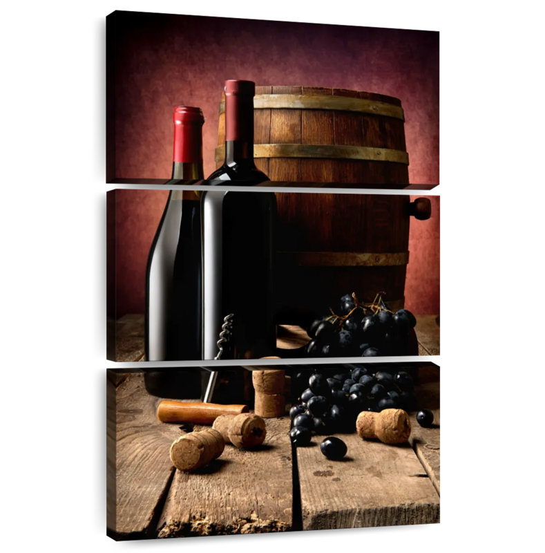 Dark Wine Bottles, 32" H x 20" W