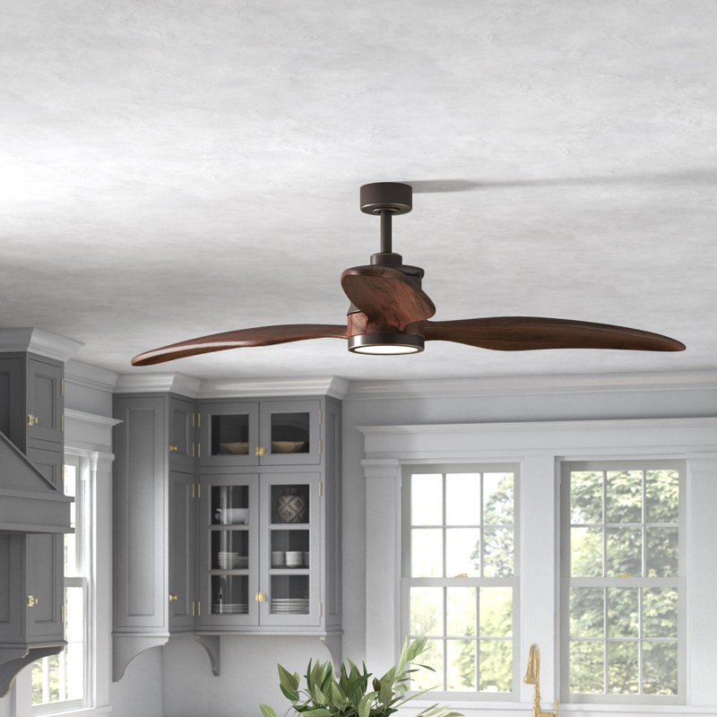 60'' Ceiling Fan with LED Lights, Oil rubbed bronze with Walnut