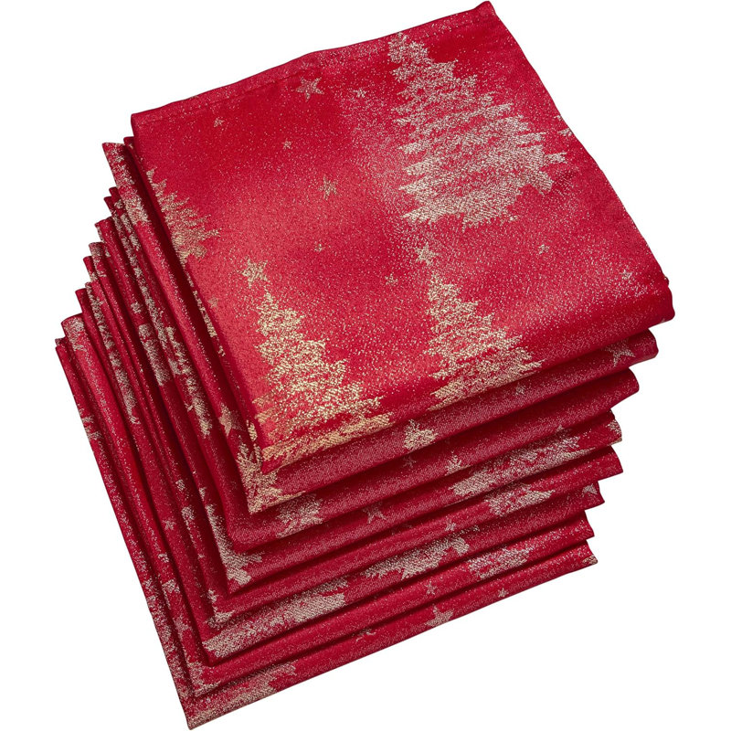 Ameetha Polyester Christmas Tree Square Napkin