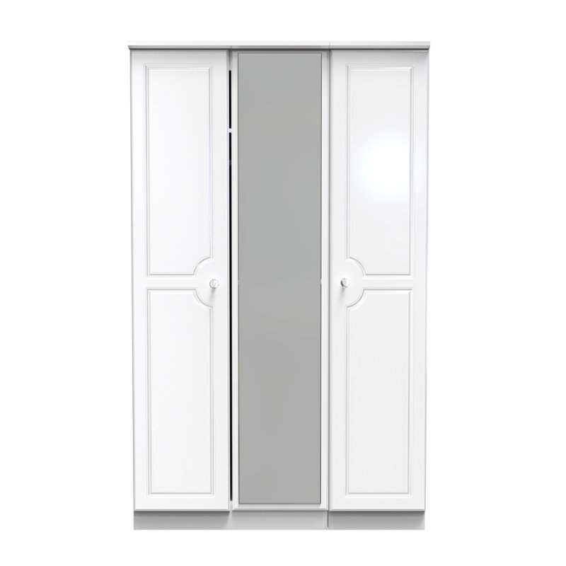 Adala Manufactured Wood Wardrobe, White Gloss/White