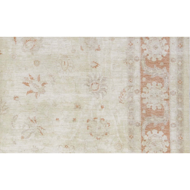 Ziegler Wool Oriental Area Rug in Beige/Rust