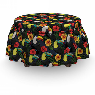 Ensemble de housse pour repose-pieds 2 pièces Toucan And Hibiscus
