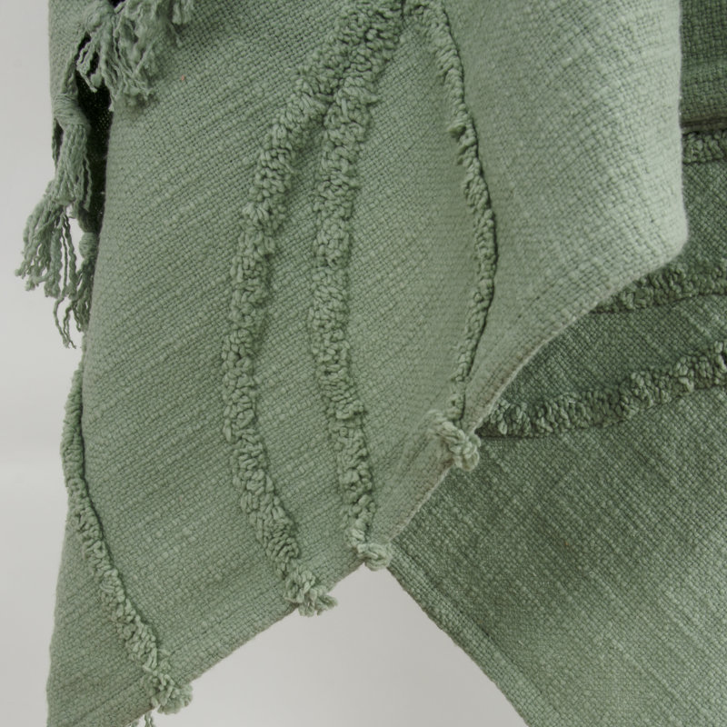 Jeté en coton Detrick, Vert