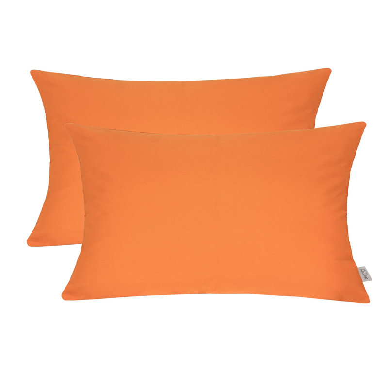 Rosemary Outdoor Throw Pillow, Orange, 14" x 20"