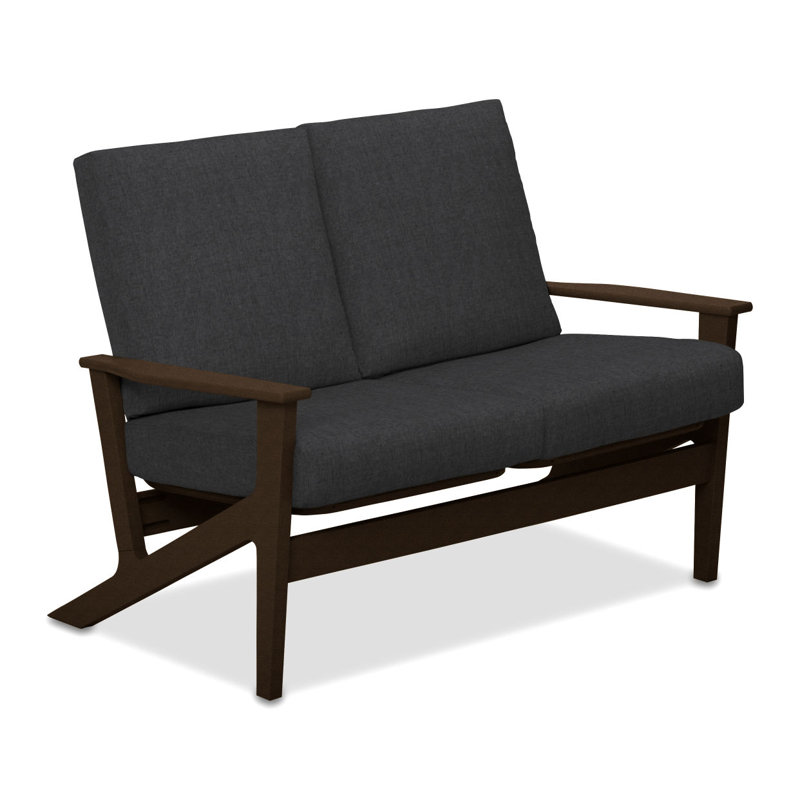 Chrisa 51.5'' Wide Loveseat with Cushions, Cast Slate Sunbrella® Plainweave, Textured Kona